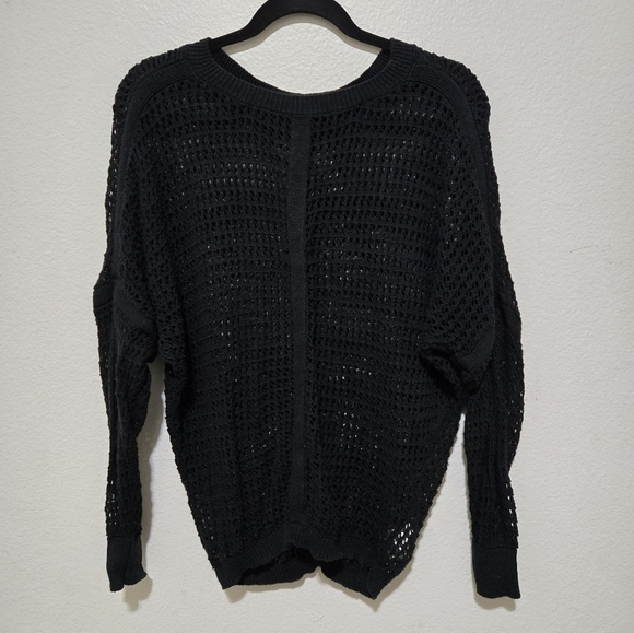 prAna Black Sharla Sweater Open Knit Long Sleeve Size Medium - Picture 4 of 11